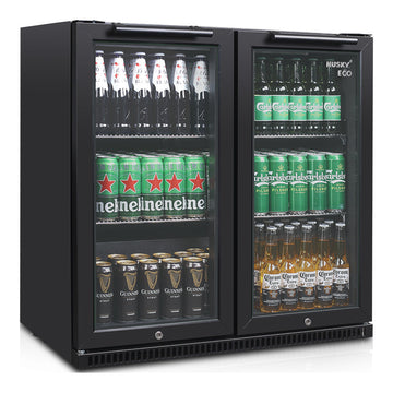 Husky 173L Eco Double Door Back Bar Drinks Chiller in Black (C2HECO840BKAU)