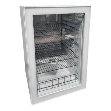 Husky 130L Single Glass Door Indoor Bar Fridge in White (HUS130CNWH)