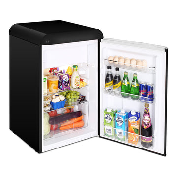 Husky 118L Solid Door Retro Style Bar Fridge in Black (HUSRET135BKHU)