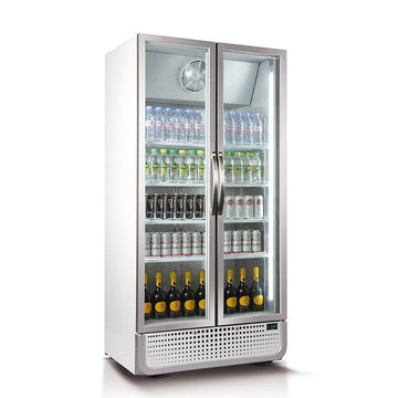 Husky 795L Double Glass Door Commercial Fridge in White (C8PRO-H-WH-AU)