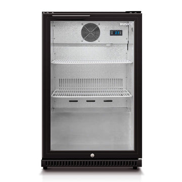 Husky 118L Single Glass Door Outdoor Bar Fridge/Drinks Chiller in Black (HUS-C1-840-BLK)