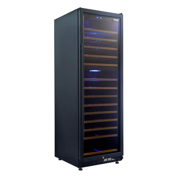 Husky Vino Pro 450L Dual Zone Freestanding Wine Fridge in Black Door Trim (HUS-WC168D-BK-ZY)