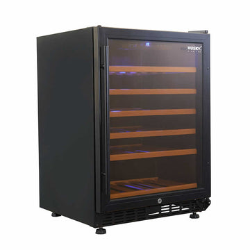 Husky Vino Pro 154L Single Zone Under Counter Wine Fridge in Black Door Trim (HUS-WC54S-BK-ZY)